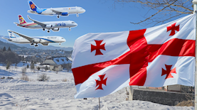 מטוסים על רקע נוף בכפר גאורגי, צילום: Shutterstock